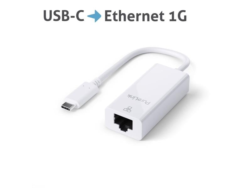 PureLink Netzwerk-Adapter IS260 USB-C - RJ-45, weiss USB-C Netzwerkadapter mit 1 Gbps LAN