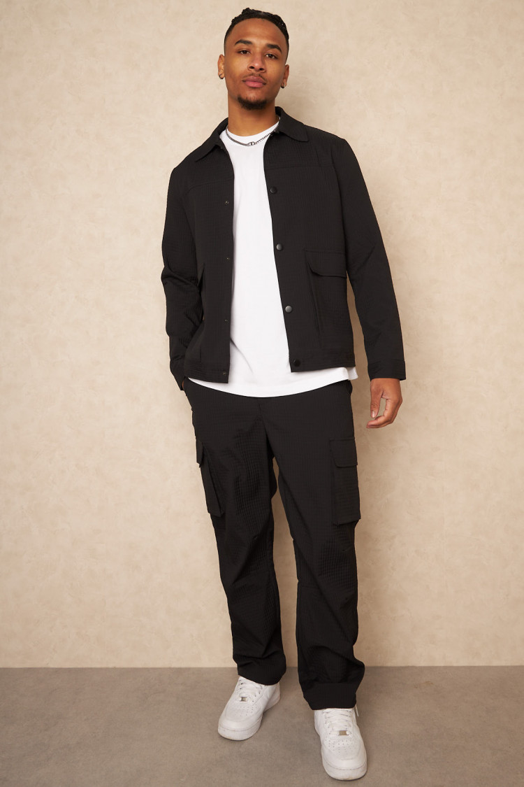 Ensemble 2 pièces veste + jogging noir quadrillé