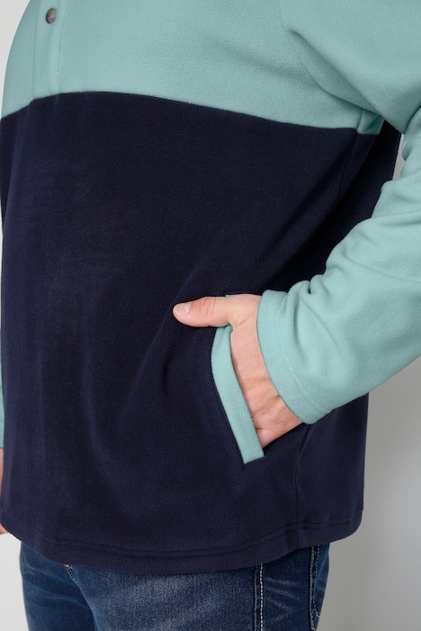 Boston Park Fleece-Troyer, zweifarbig, Stehkragen, bis 72/74