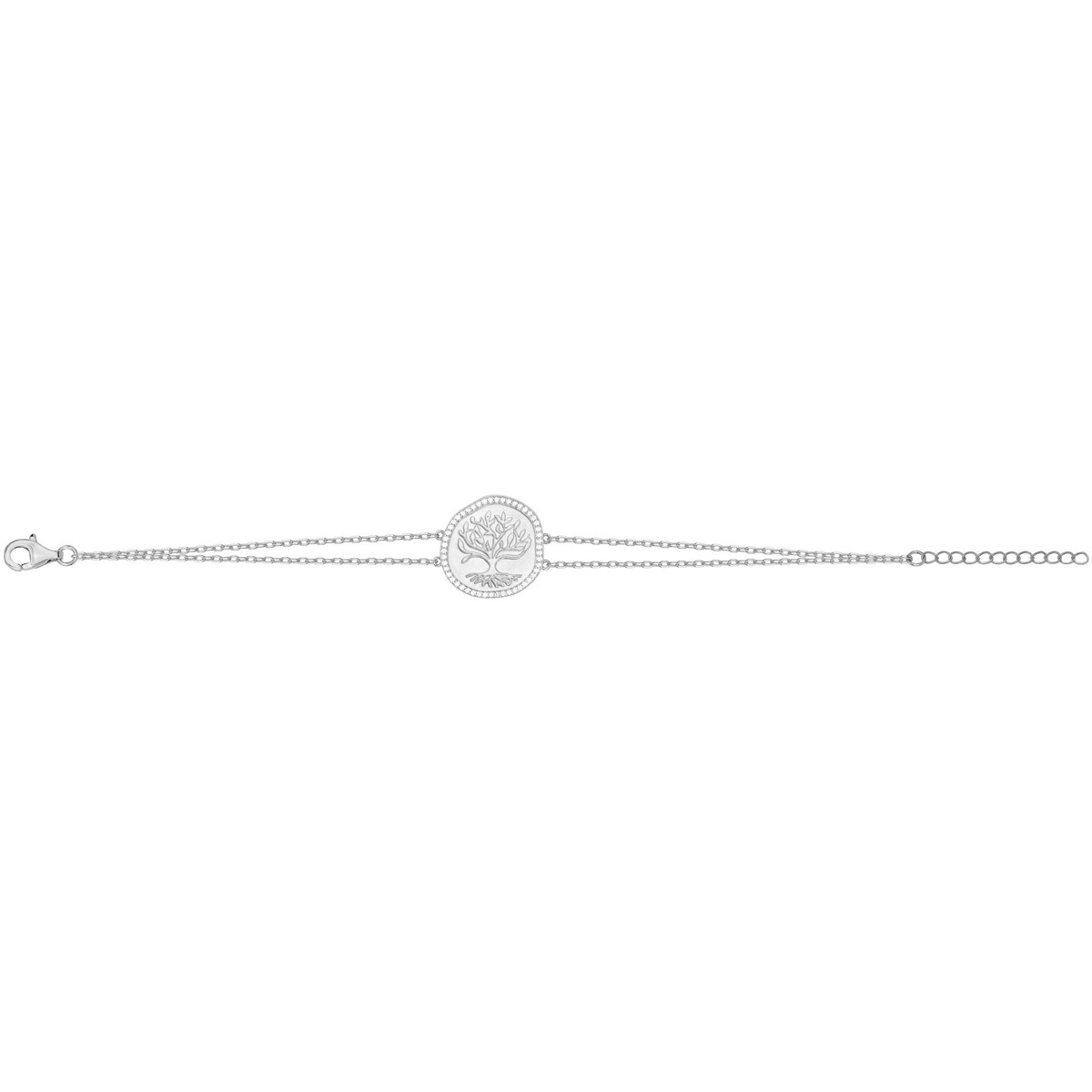 Bracelet en Argent avec oxyde de zirconium blanc