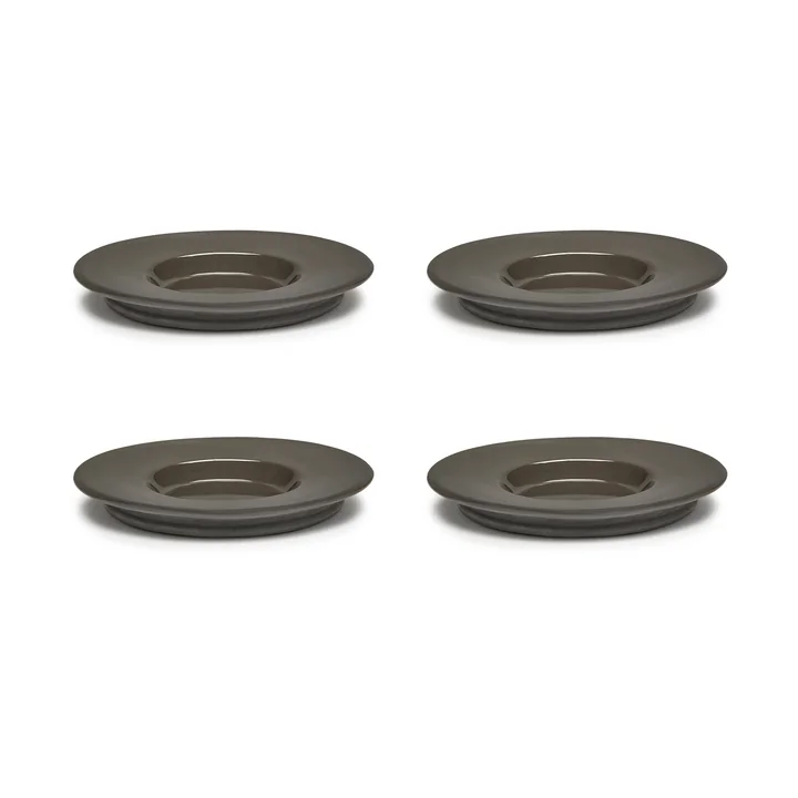 Serax - Dune Untertasse zur Espressotasse by Kelly Wearstler, Ø 11 cm, Slate / braun (4er-Set)