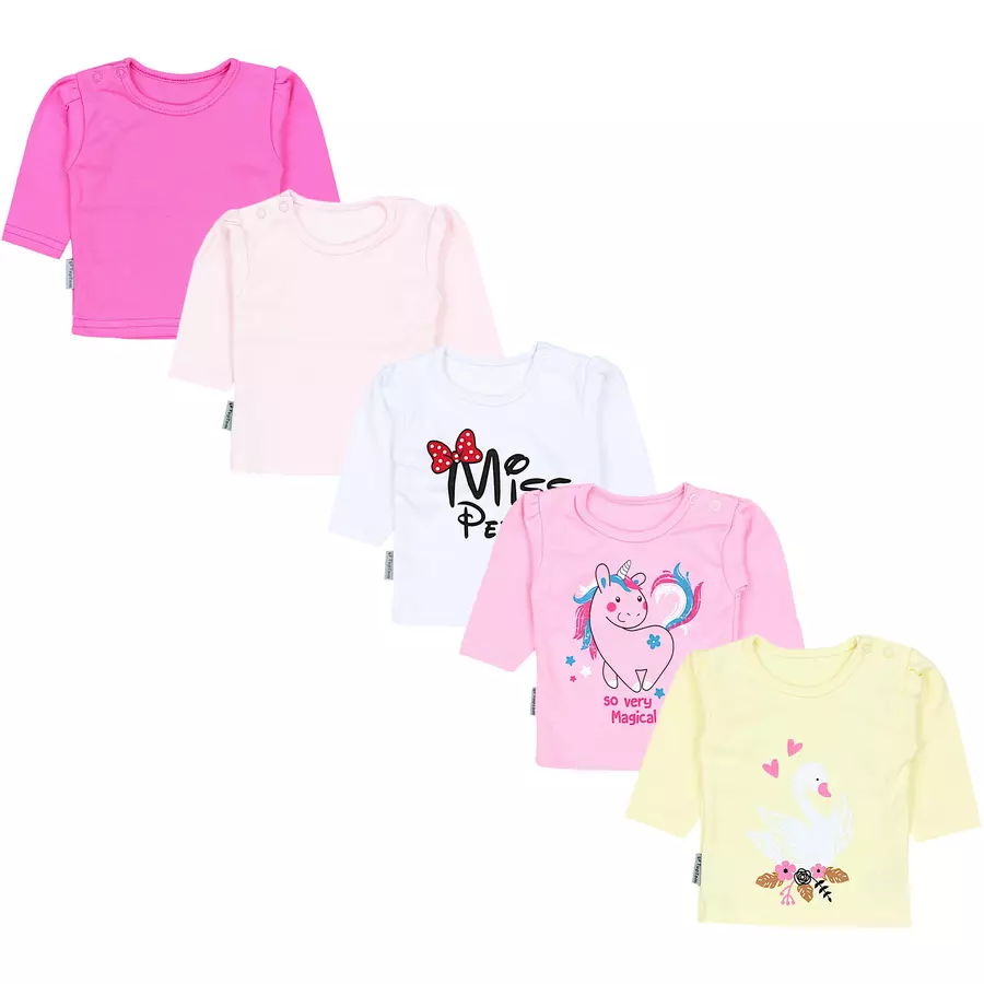 TupTam Baby Mädchen Langarmshirt 5er Set rosagelb