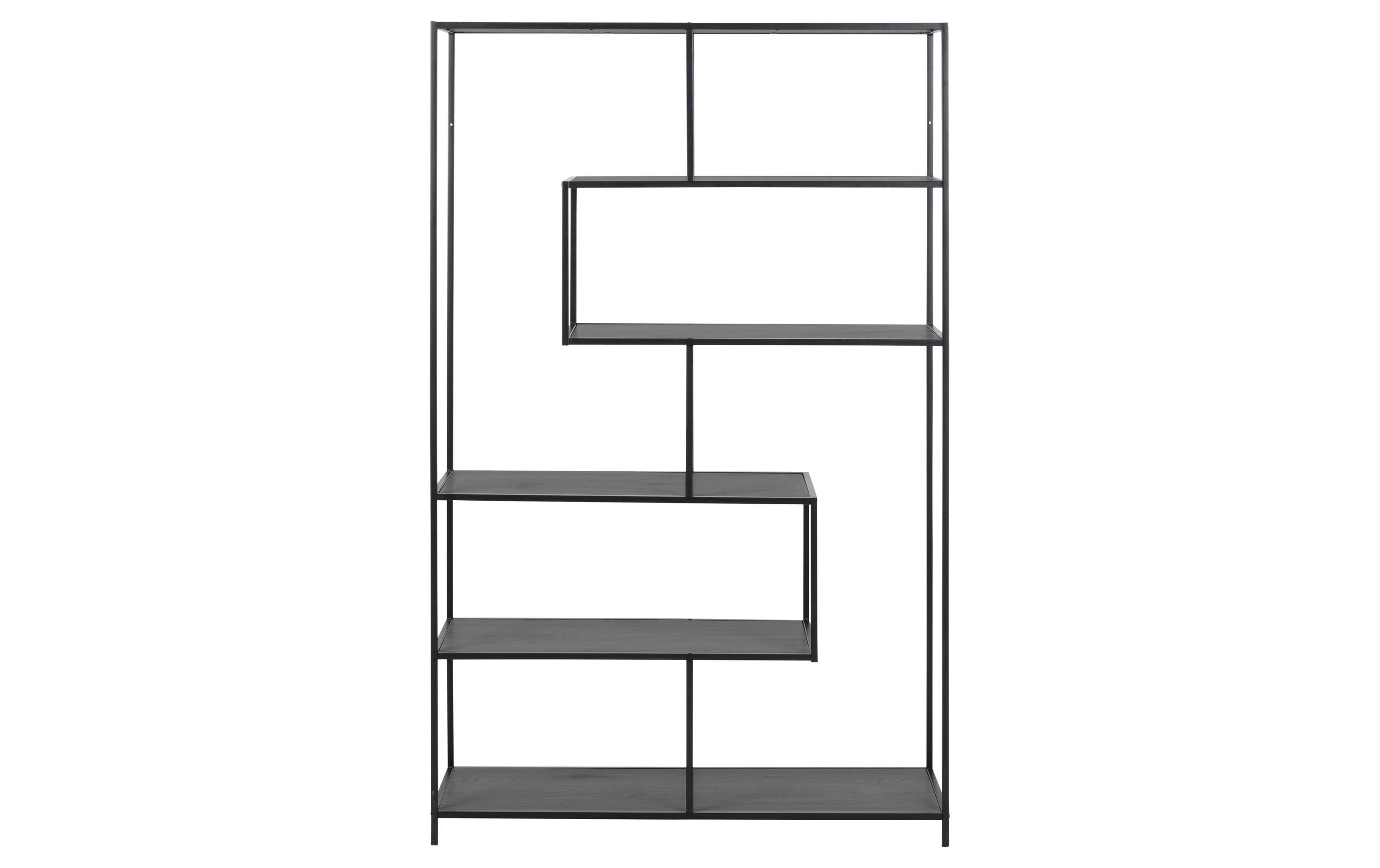 Regal Seaford 114 x 35 x 185 cm, Schwarz<br>Bücherregal