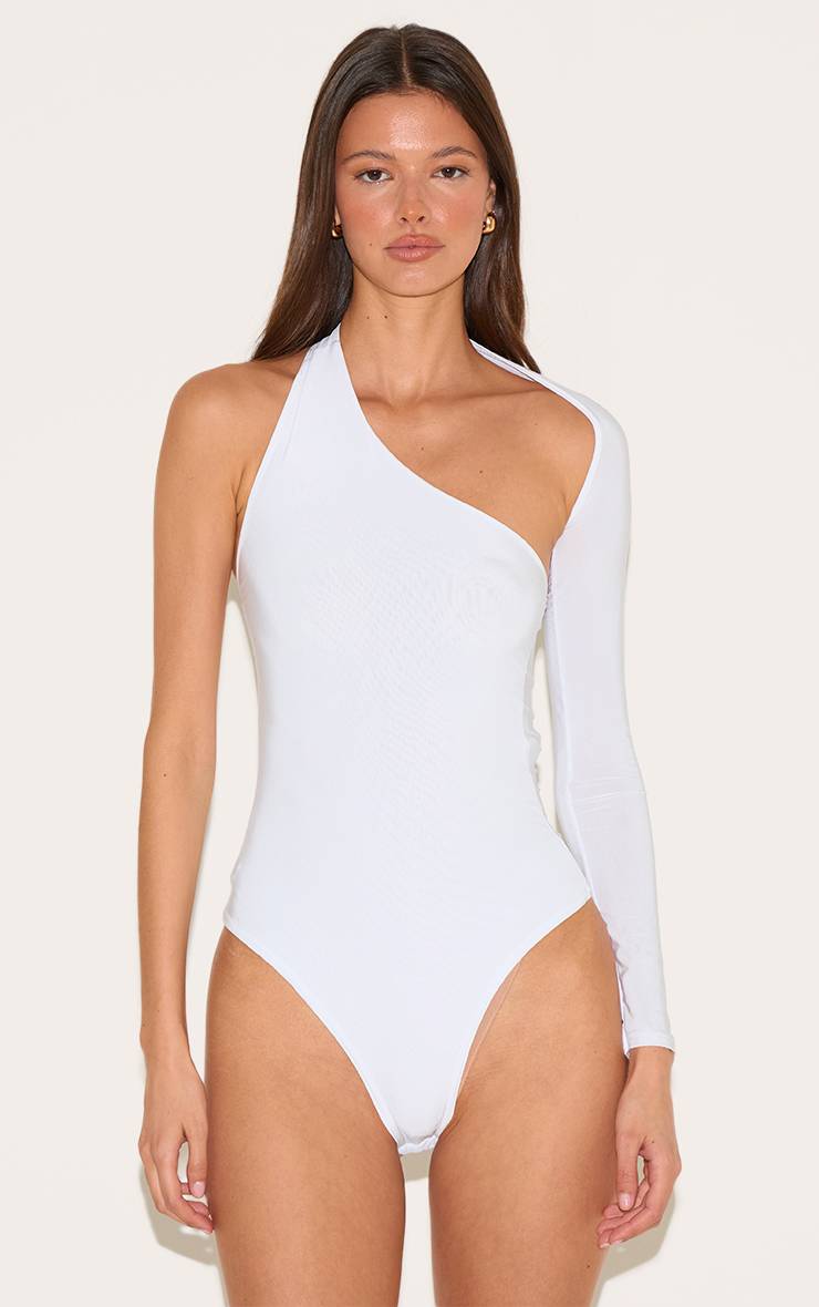 Blanc Body Asymétrique À Une Épaule