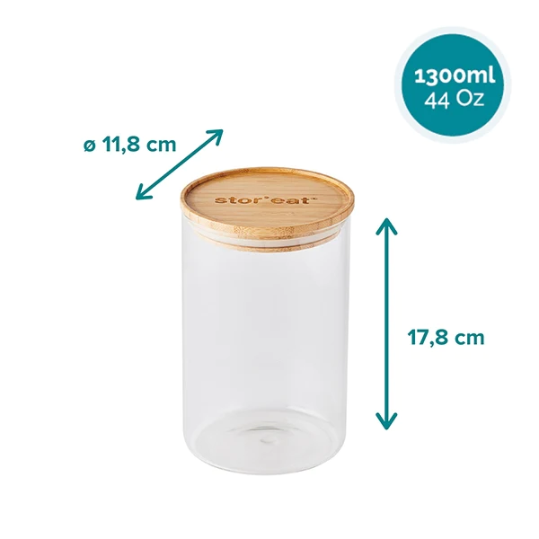 Bocal connecté en verre STOR'EAT 1300 ml Mastrad