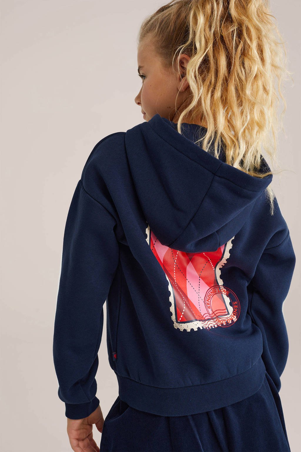 WE Fashion hoodie donkerblauw