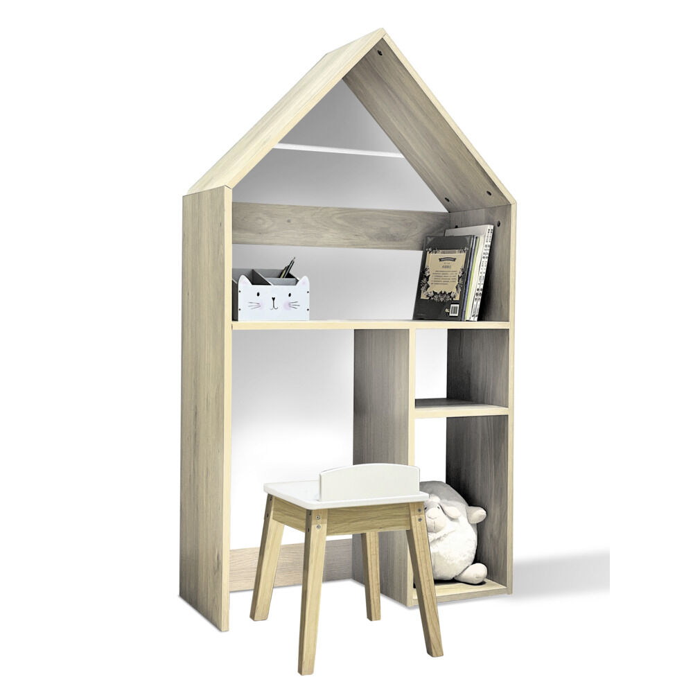 Bureau avec étagère et tabouret Écolier blanc