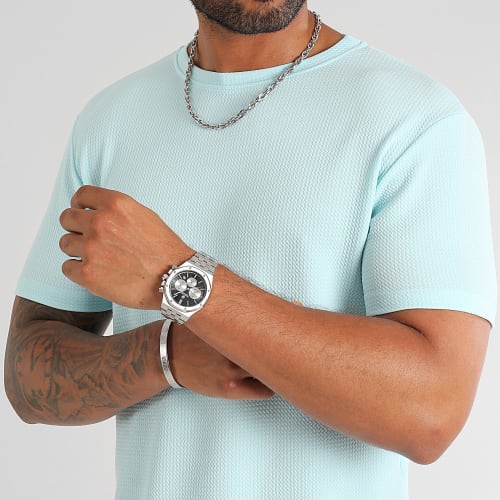 Tee Shirt Texturé Waffle 0409 Vert Menthe