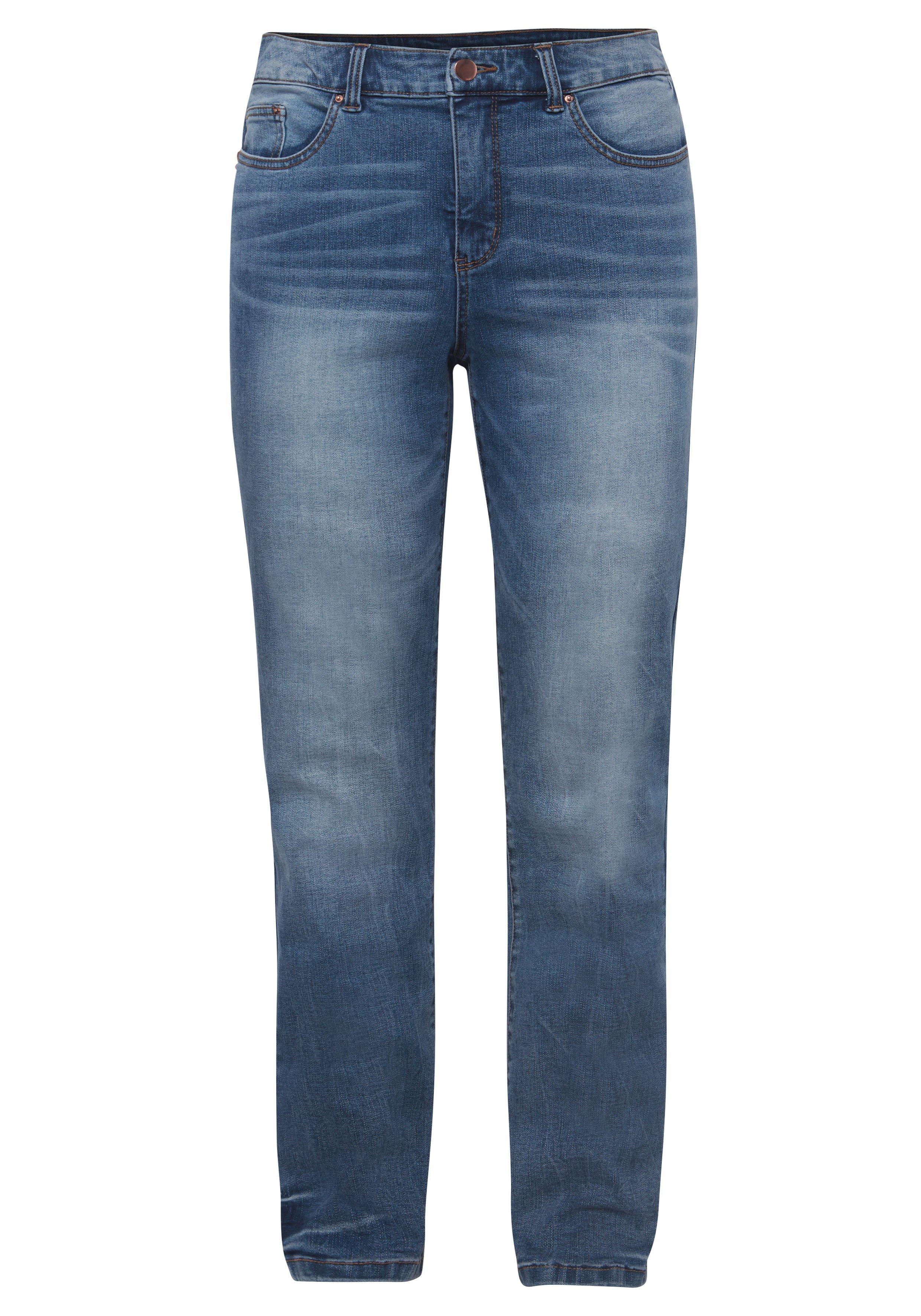 Gerade Stretch-Jeans mit Bodyforming-Effekt