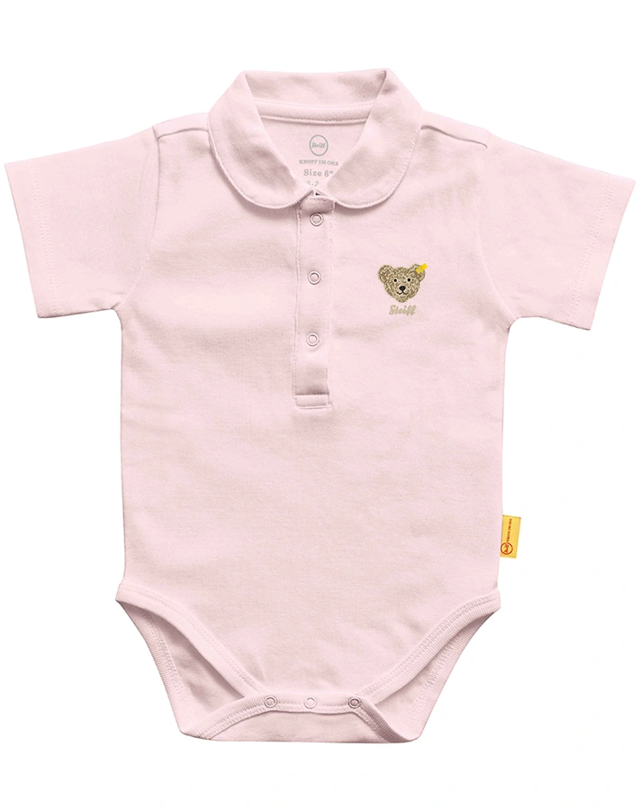 Kurzarm-Body TEDDY mit Bubikragen in rosa