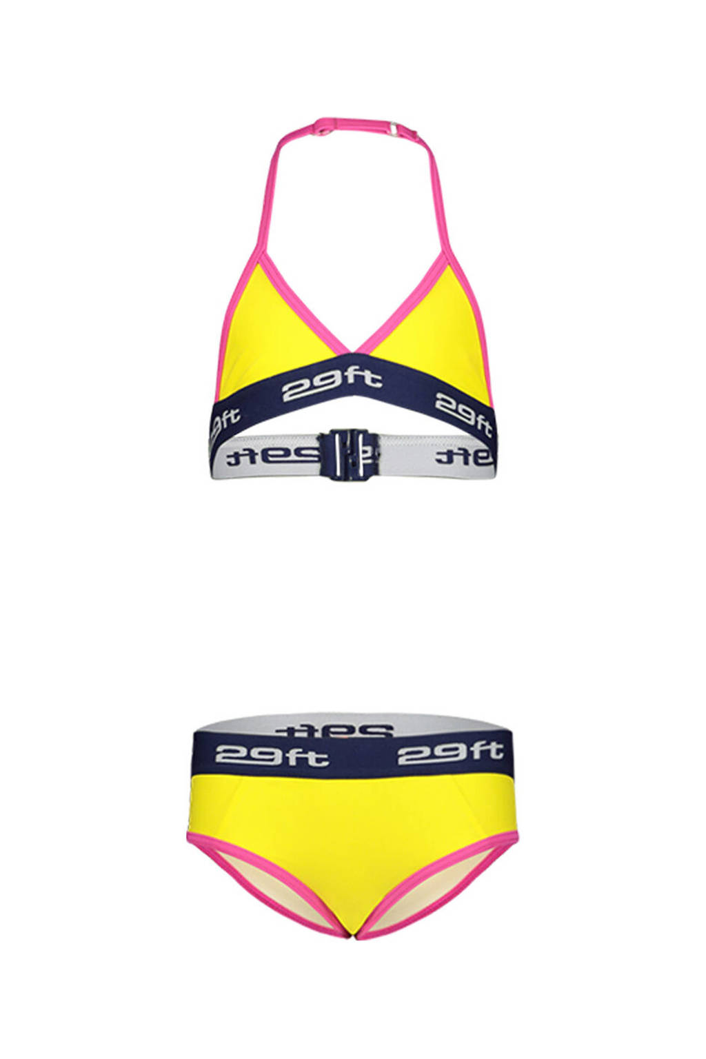 triangel bikini geel/donkerblauw
