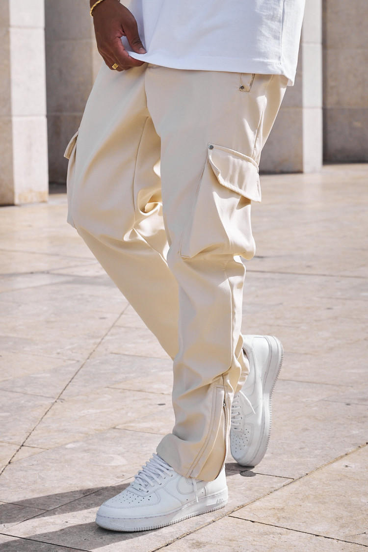 Pantalon cargo beige