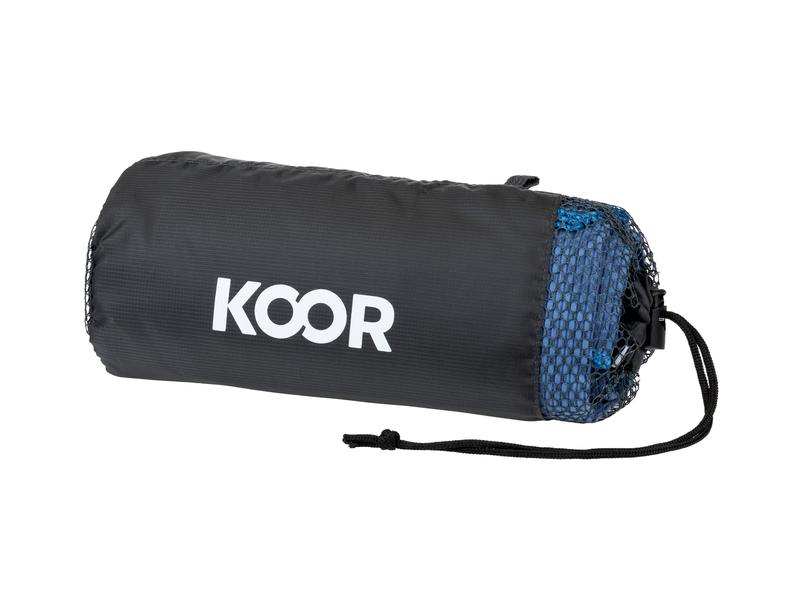 KOOR Badetuch Silva Onda Blu XL 105 x 180 cm Grosses Outdoor-Badetuch mit Silber-Ionen Veredelung