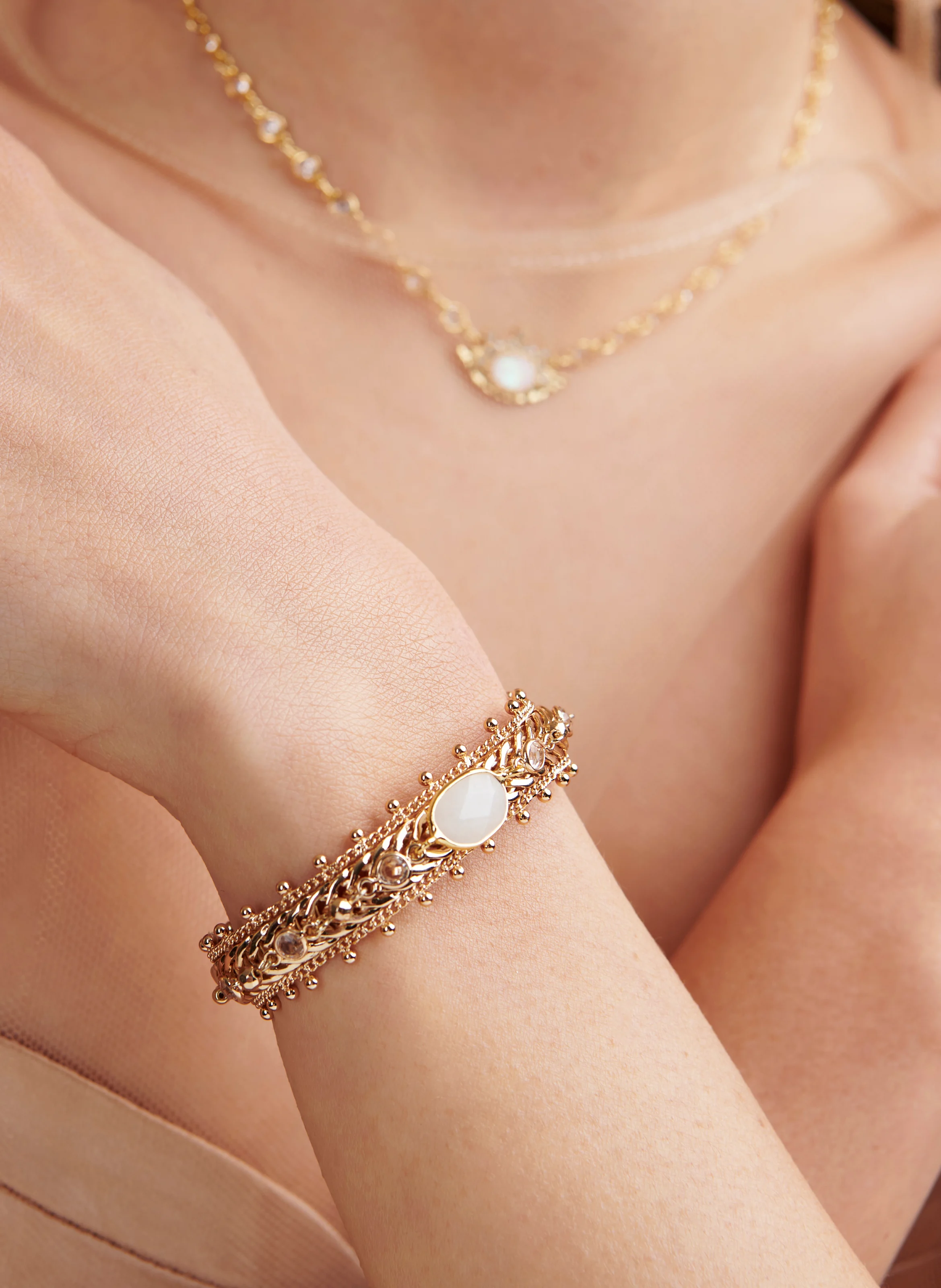 Bracelet fin en laiton| Blanc