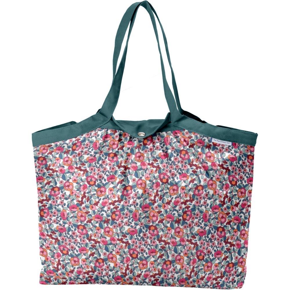 Sac Cabas Taille Moyenne Plissé Boutons Rose
