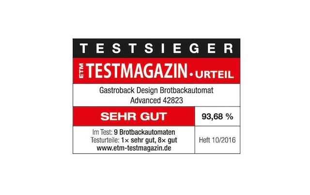 Gastroback Brotbackautomat »»Design Advanced Silberfarben Schwarz« Art.-Nr.: 7290385643« 18 Programme Lieferung mit passendem CH-Fixadapter