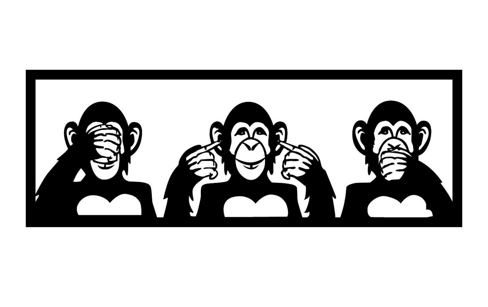 Wanddekoration Monkeys 70 x 25 cmMetall-Wand-Accessoire