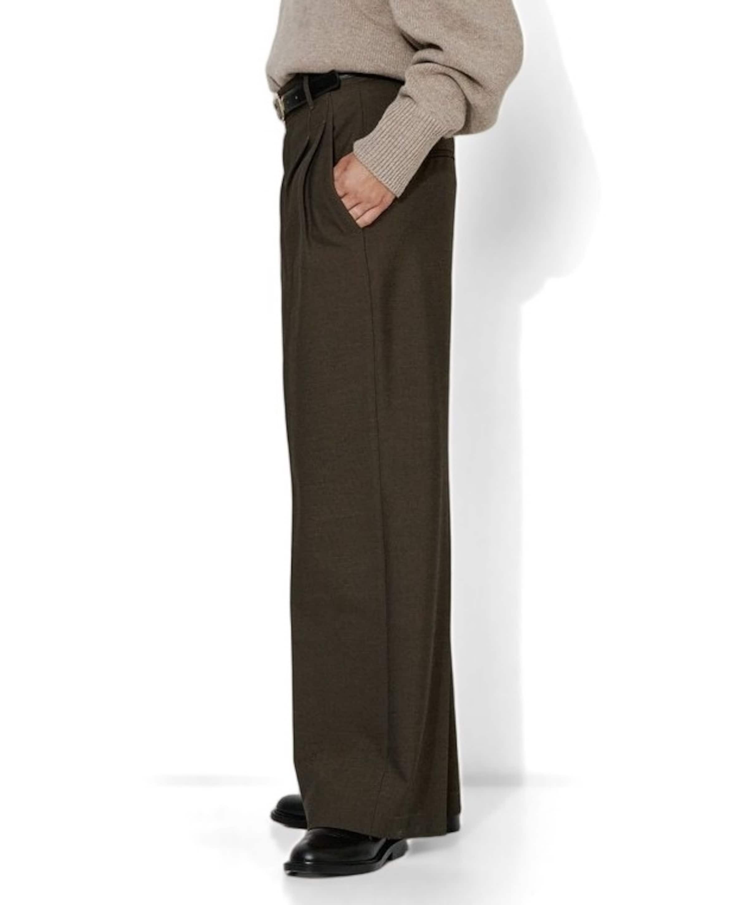 Rosner Mara Wide Leg Pleat dames broek bruin