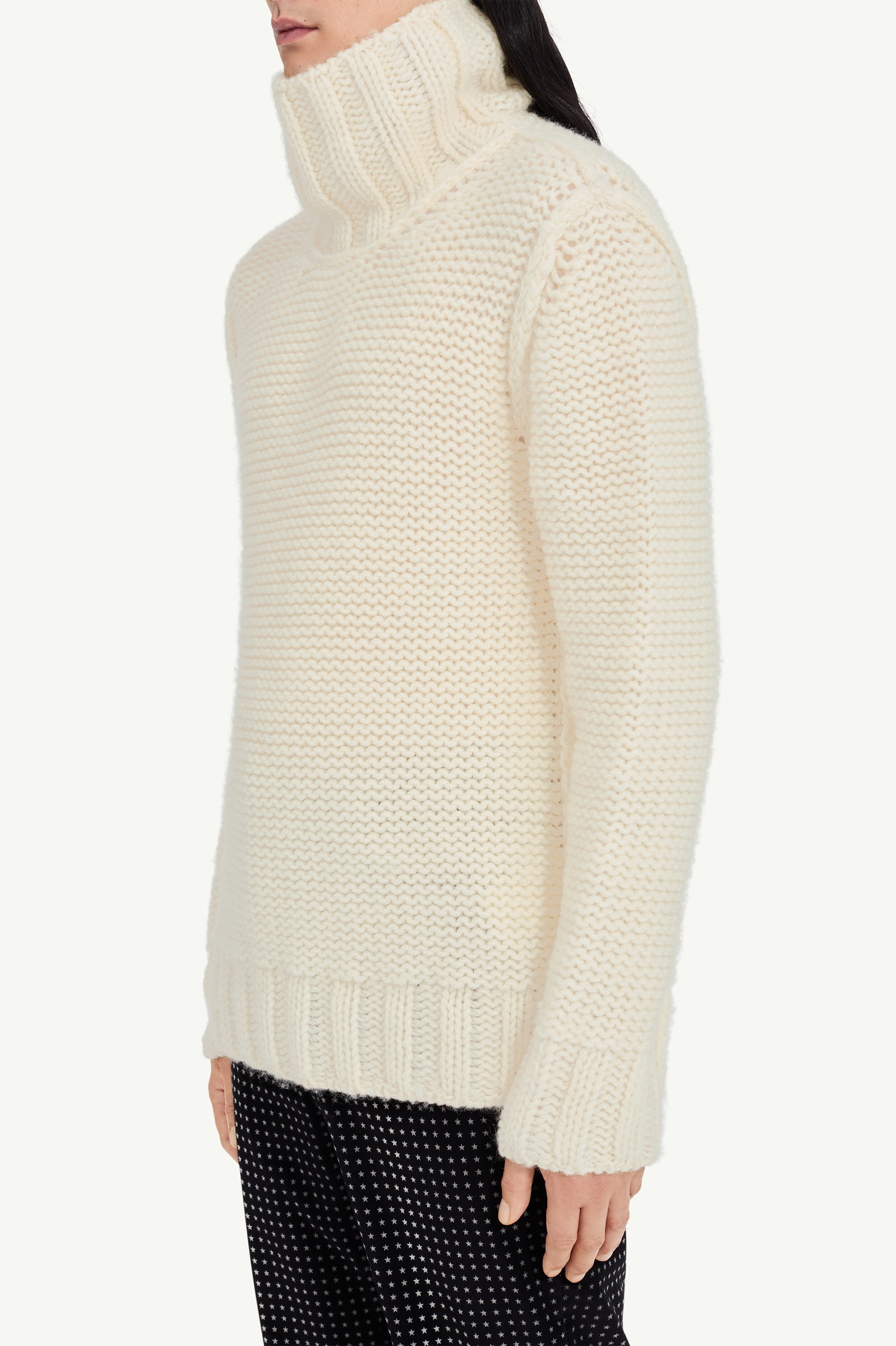 Pull à col roulé en laine épaisse pour homme | MM6 Blanc