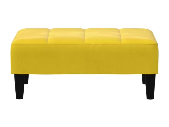 Repose-pied jaune 77x55x31 cm velours