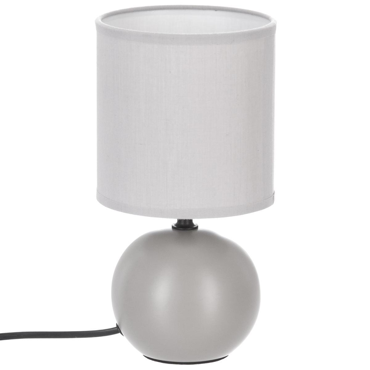 LAMPE CERAMIQUE MAT BOULE GRIS H.25CM