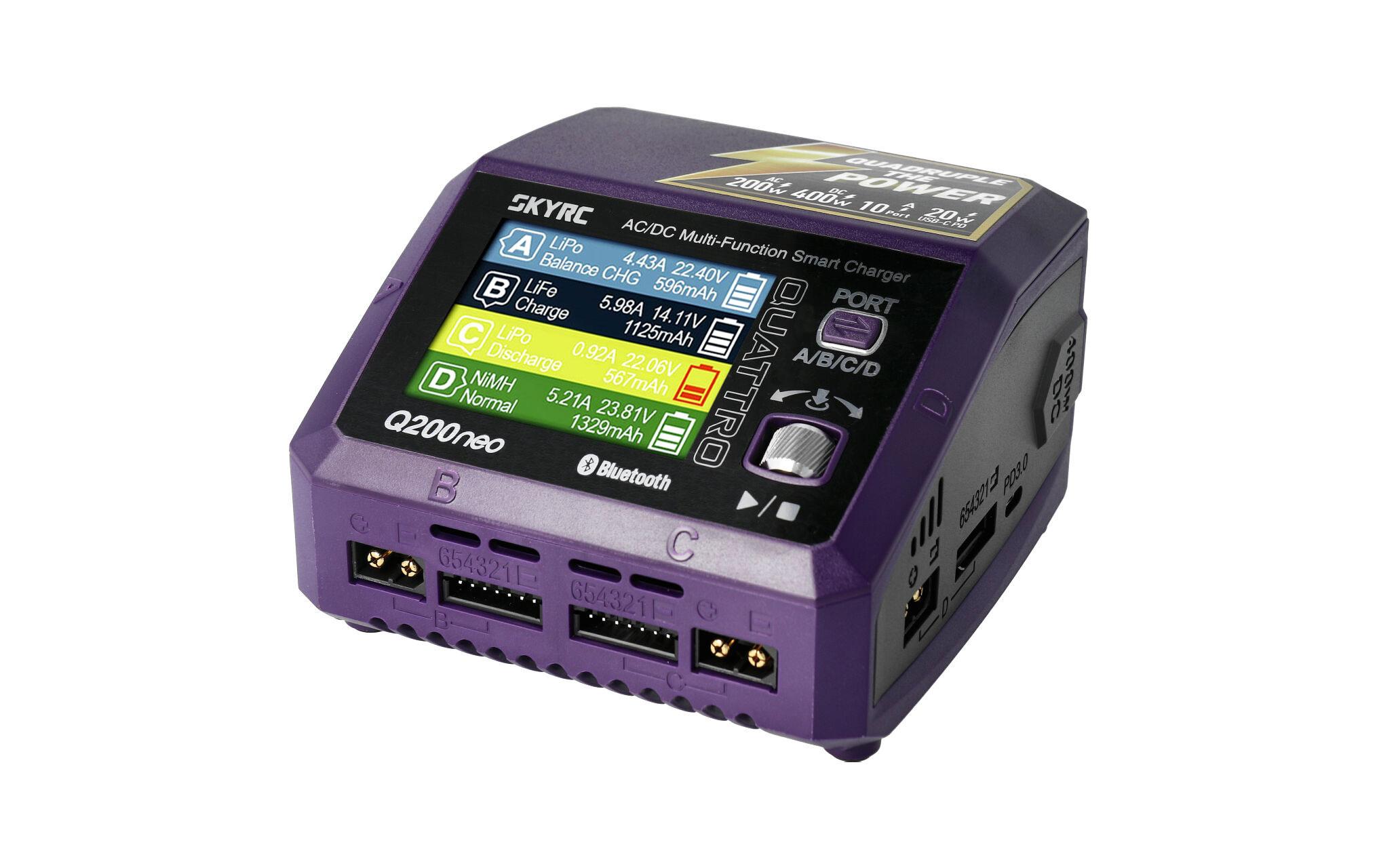 Quad-Ladegerät Q200 Neo 200W AC / 400W DC, 1-6S<br>Universelles Modellbau-Ladegerät mit vier Ausgängen