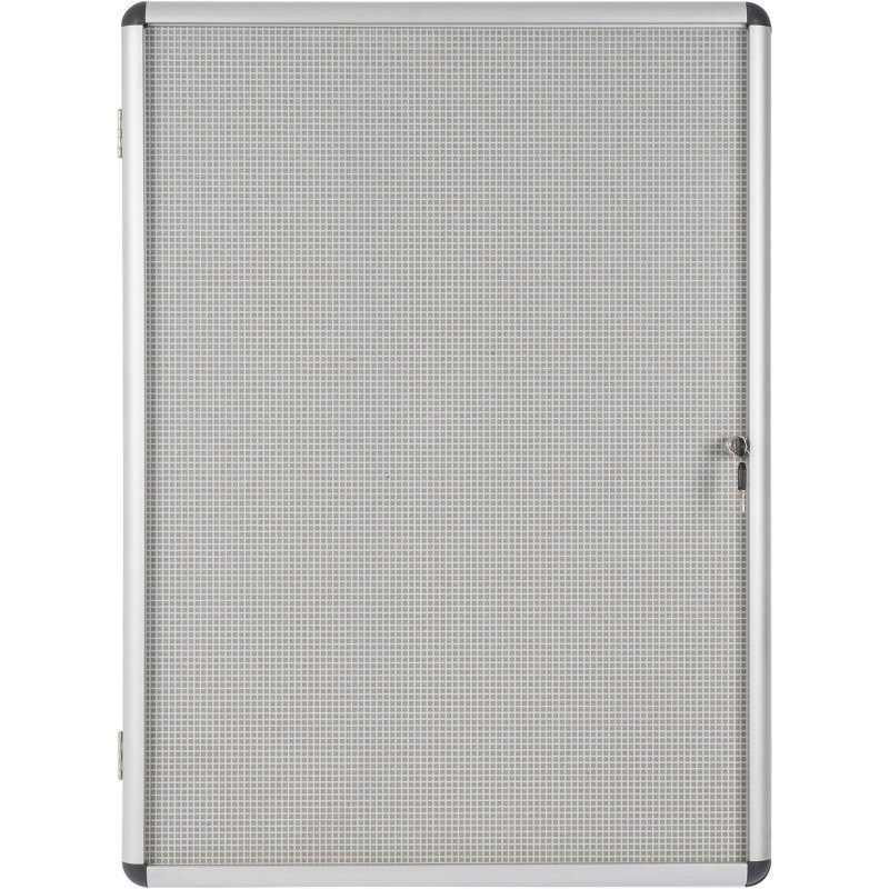 Vitrine intérieure extra plate acier laqué porte battante cadre aluminium Bi-Office Enclore - 9 feuilles
