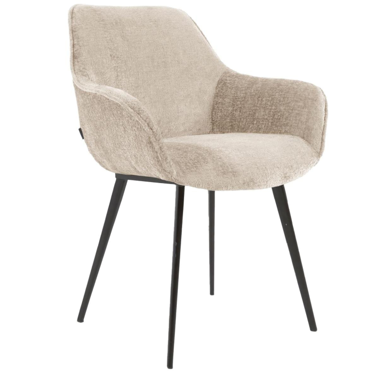 Kave Home Amira eetkamerstoel beige chenille