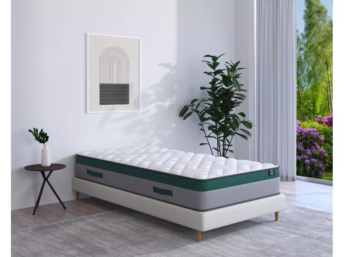 Matelas 90 x 190 cm ressorts ensachés ép.22cm - PRESTIGE de YSMÉE