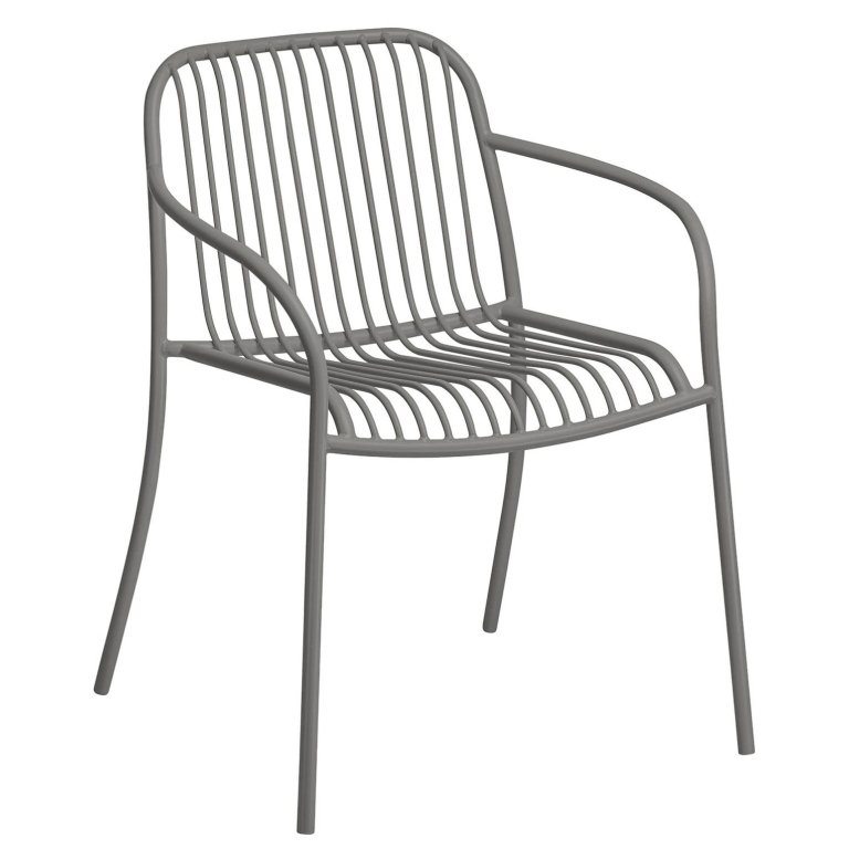 Blomus Yua Wire tuinstoel met armleuning Granite Grey