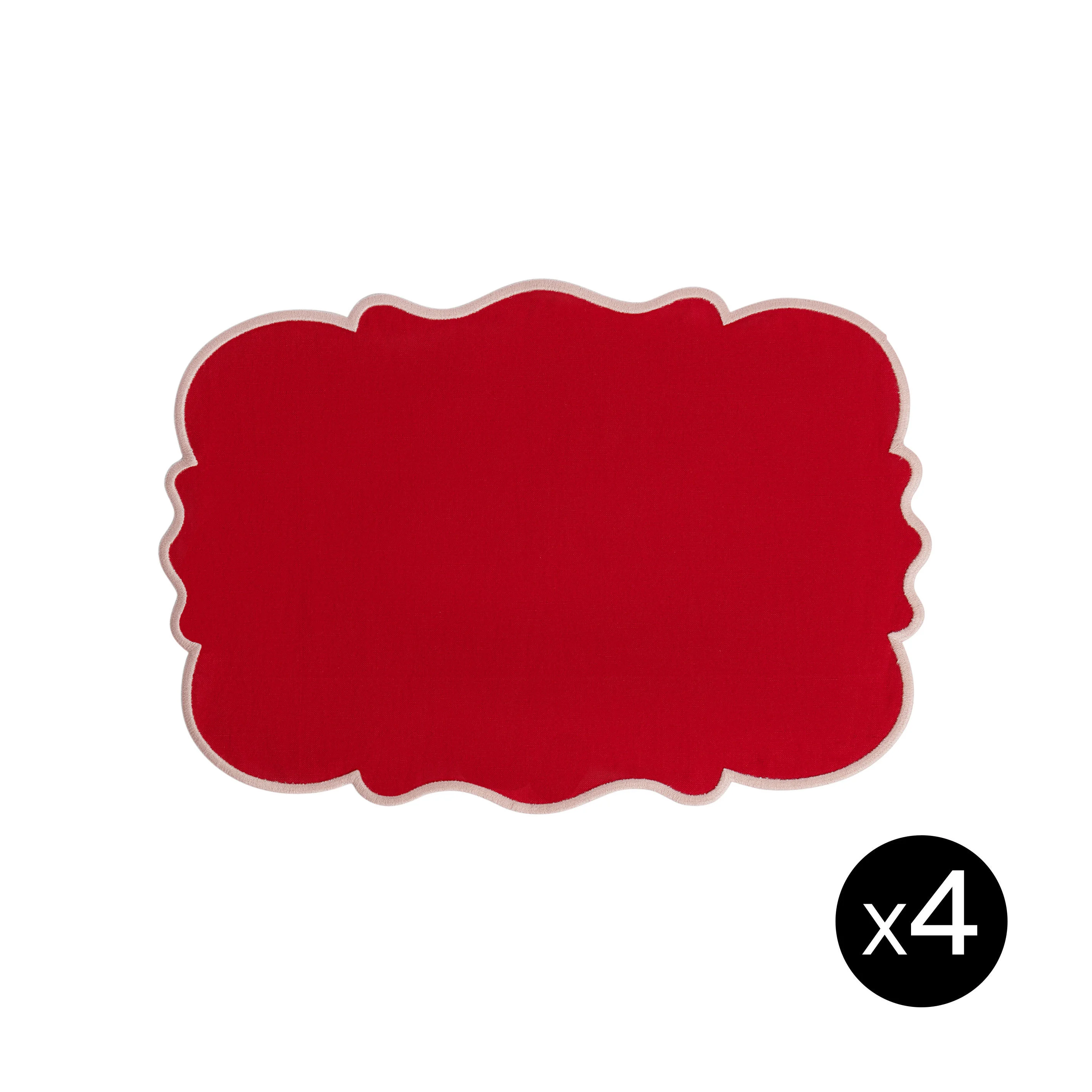 SMERLO - Set de table tissu | Rouge