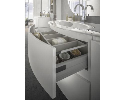 Vage 69 cm witte glanzende wastafelmeubel