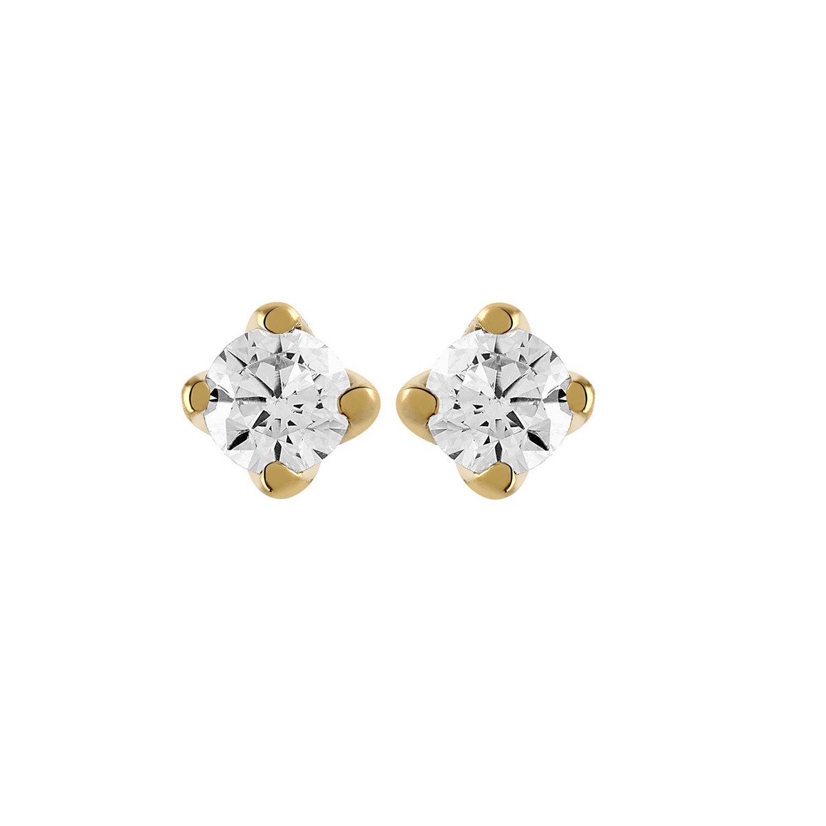 Boucles d'oreilles Brillaxis puces diamants or jaune0.16 ct
