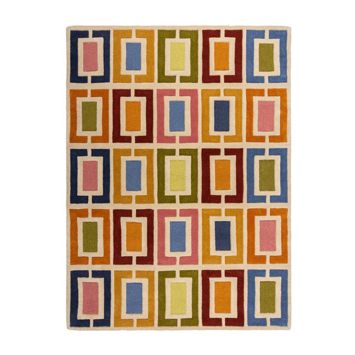 Retro vloerkleed - Ryano Blokken Multicolor