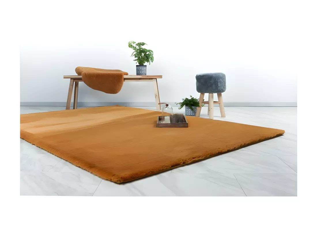 Tapis 170x120cm, design H008N coloris ambré - Confort et élégance pour votre intérieur