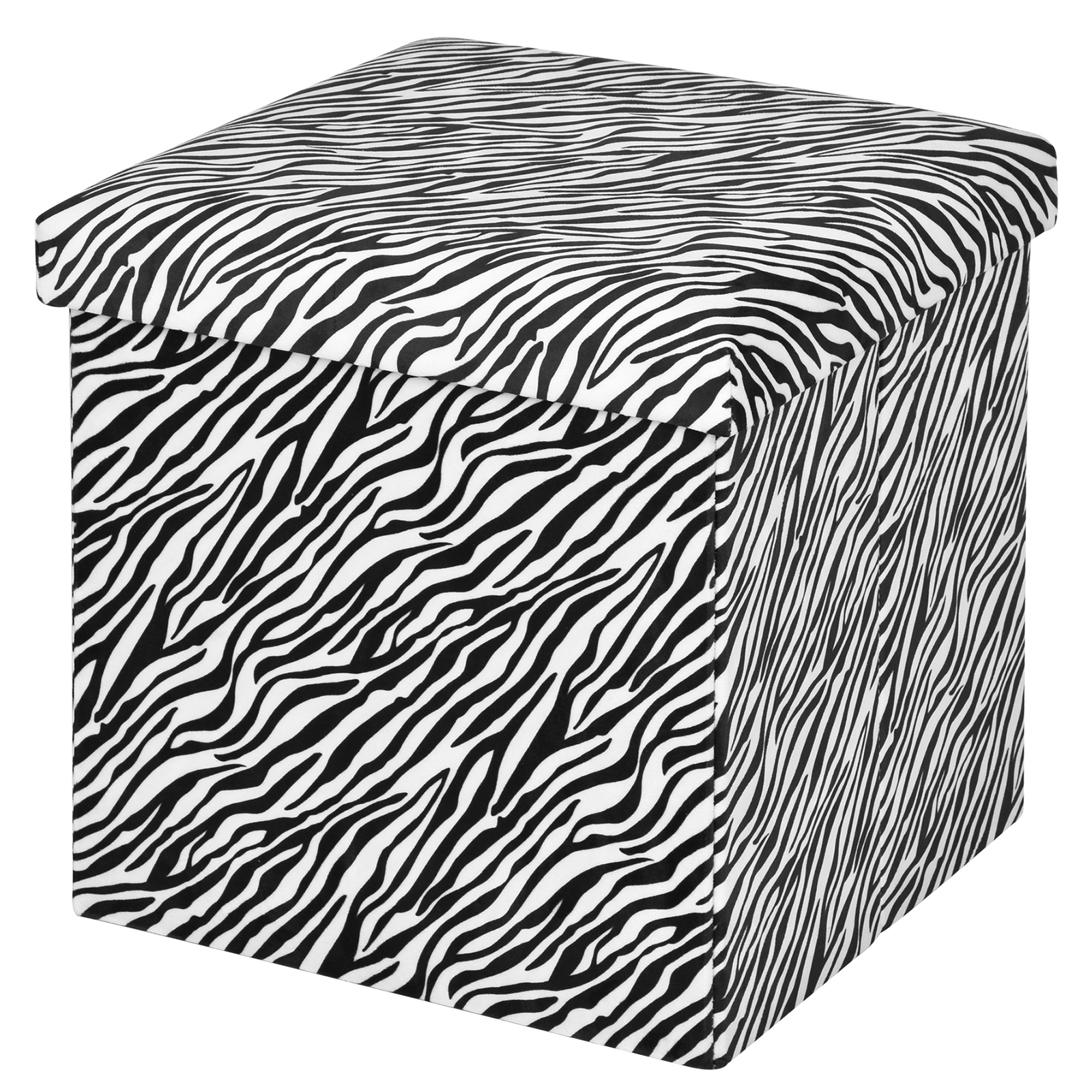Sitzhocker - schwarz-weiß - Zebrafelloptik