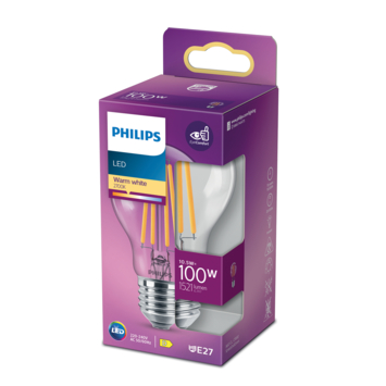 Philips LED peer E27 10,5W filament helder niet dimbaar