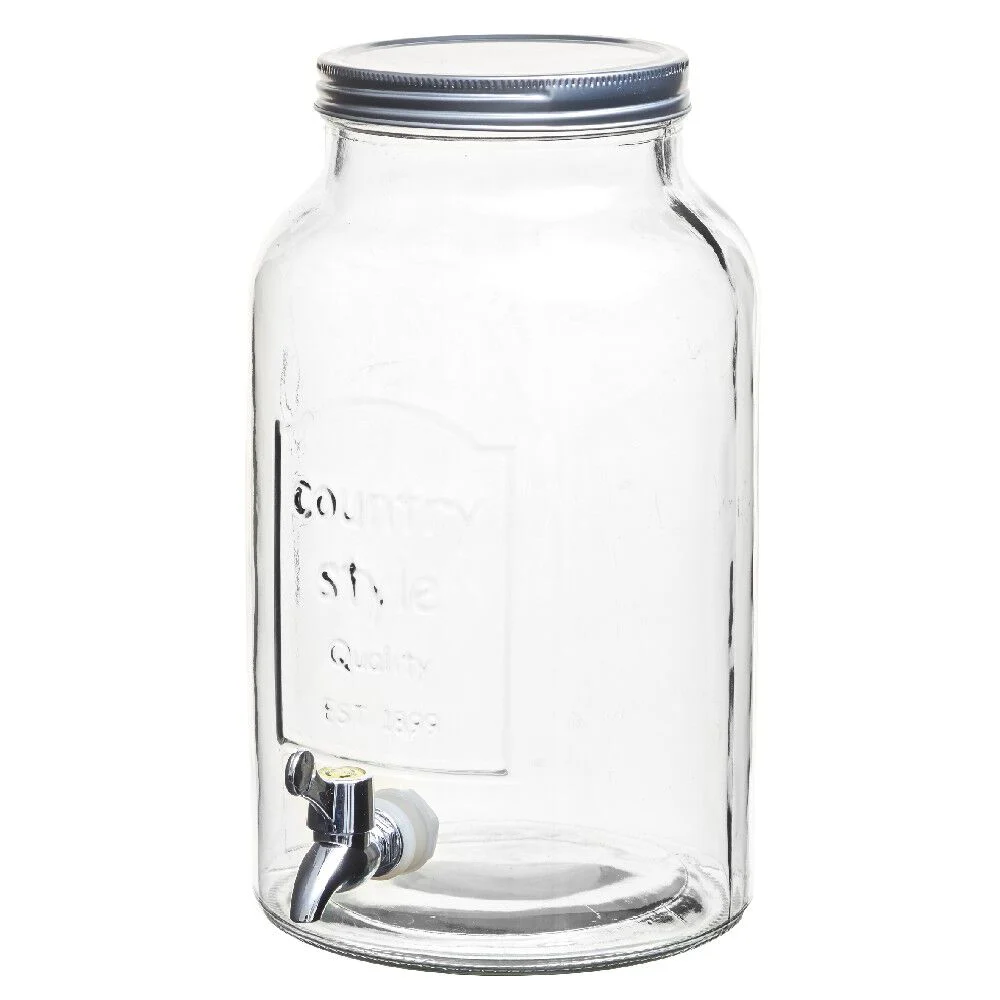 Distributeur de boisson verre couvercle métal 5.5 L