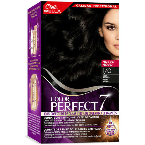Wella Color Perfect 7 - 100% Cobertura De Canas 1/0-negro Infini