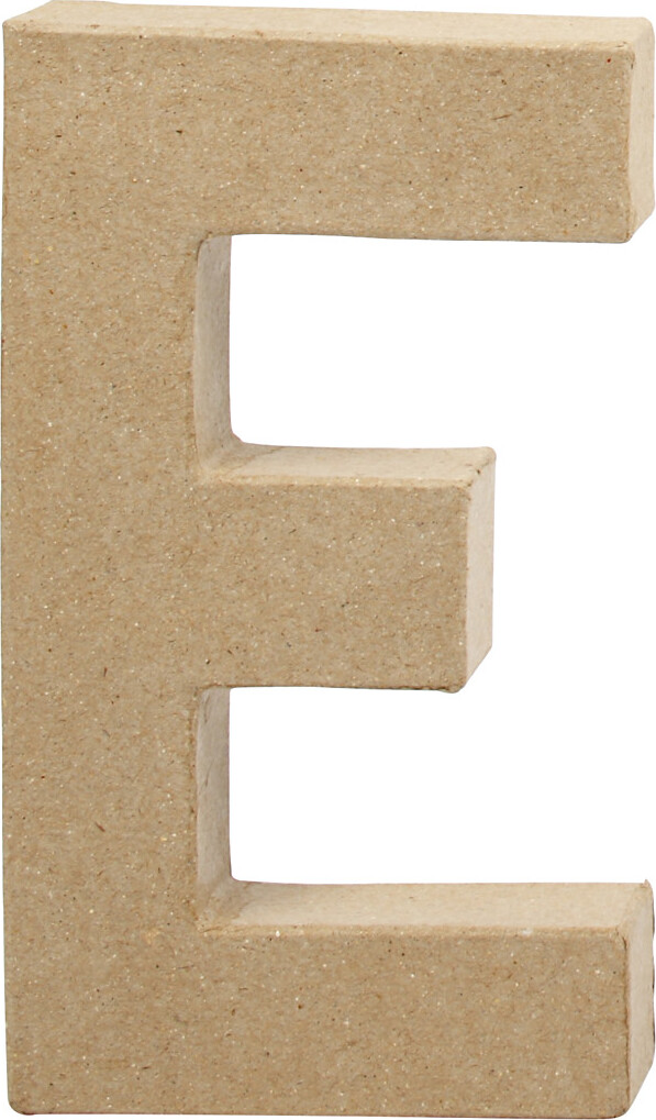 Bogstav Til Pynt - E - Stort Bogstav - Papmaché - 20,5X11,5 CM