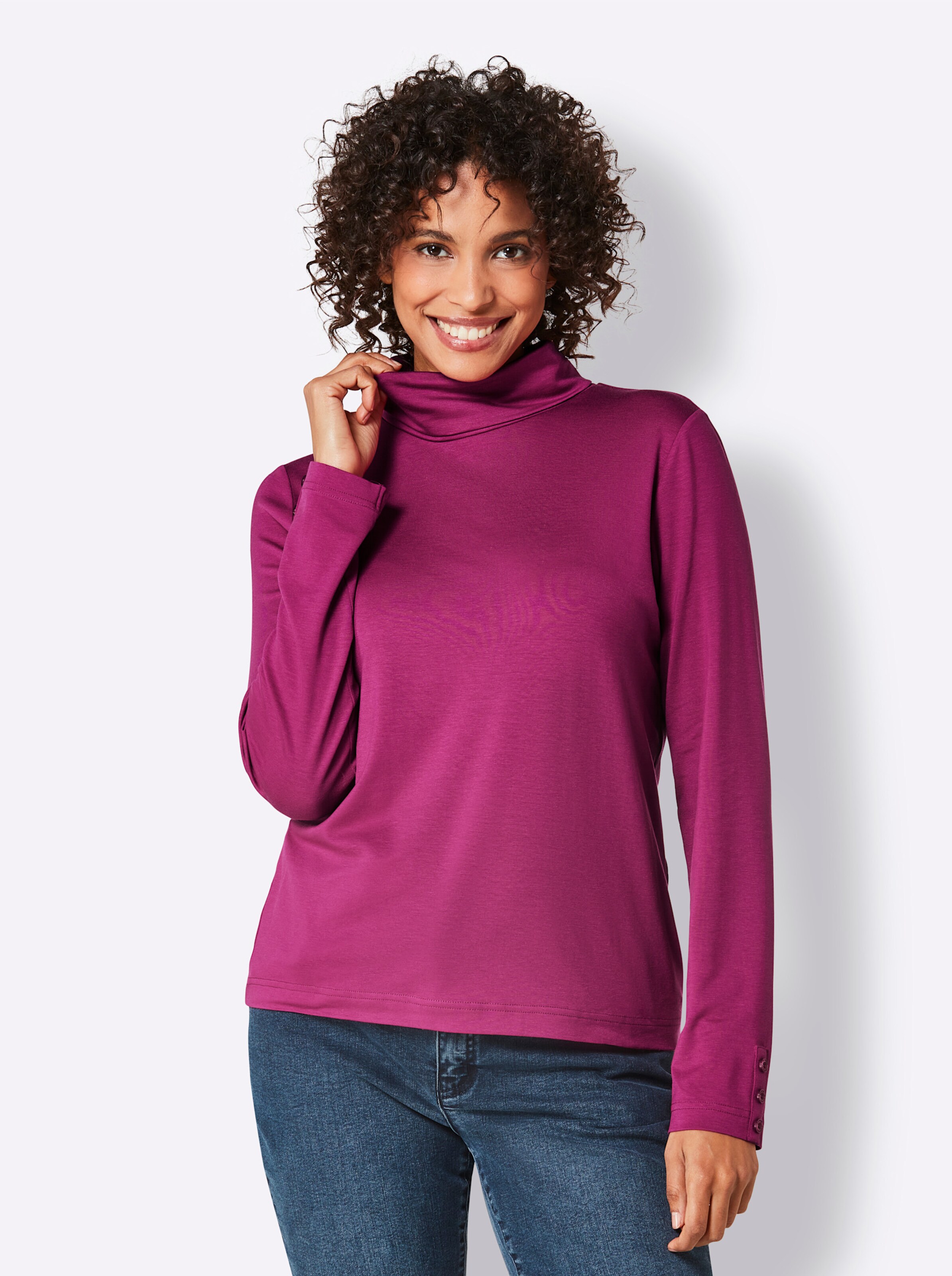 CREATION L PREMIUM Strickjacke in magenta