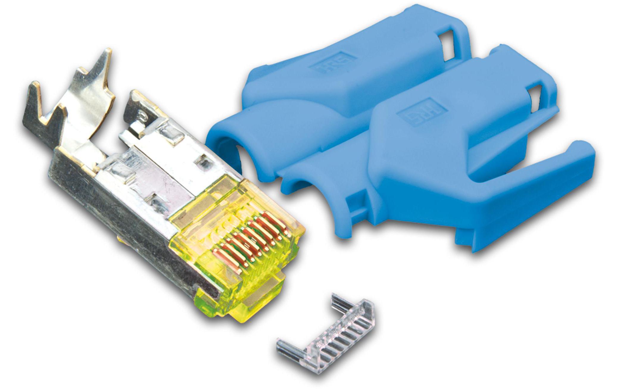 Stecker RJ45 Hirose TM31 50 Stück, Blau<br>50x CAT6A-Stecker, Blau