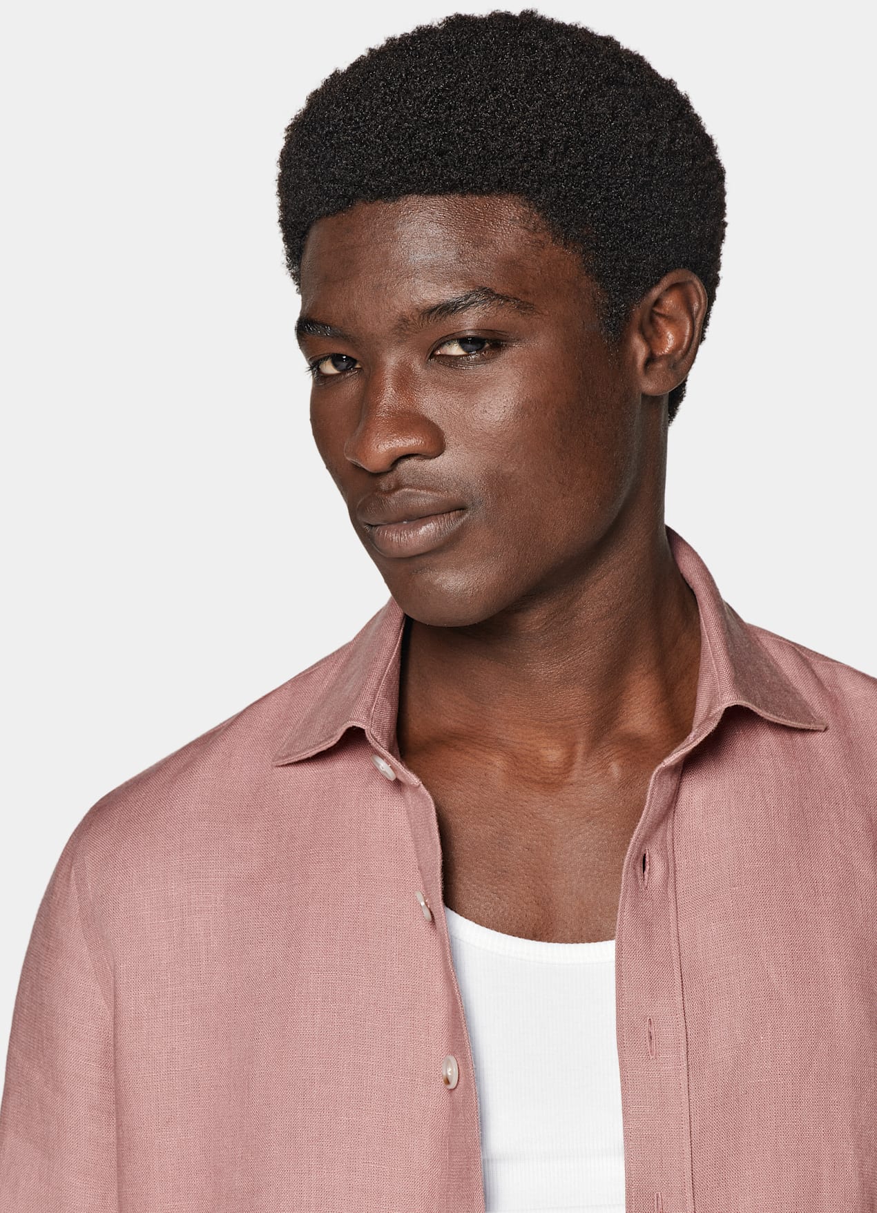 Chemise coupe ajustée rose