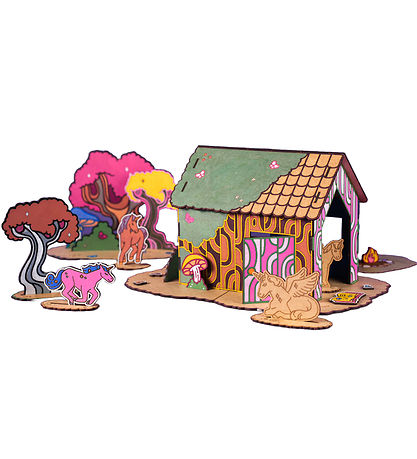 Crateit Kreatives Spielset - Holz - Einhorn - Zauberwald