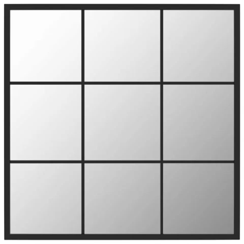 vidaXL - Spiegel - Zwart - Metaal - 60 x 60 cm