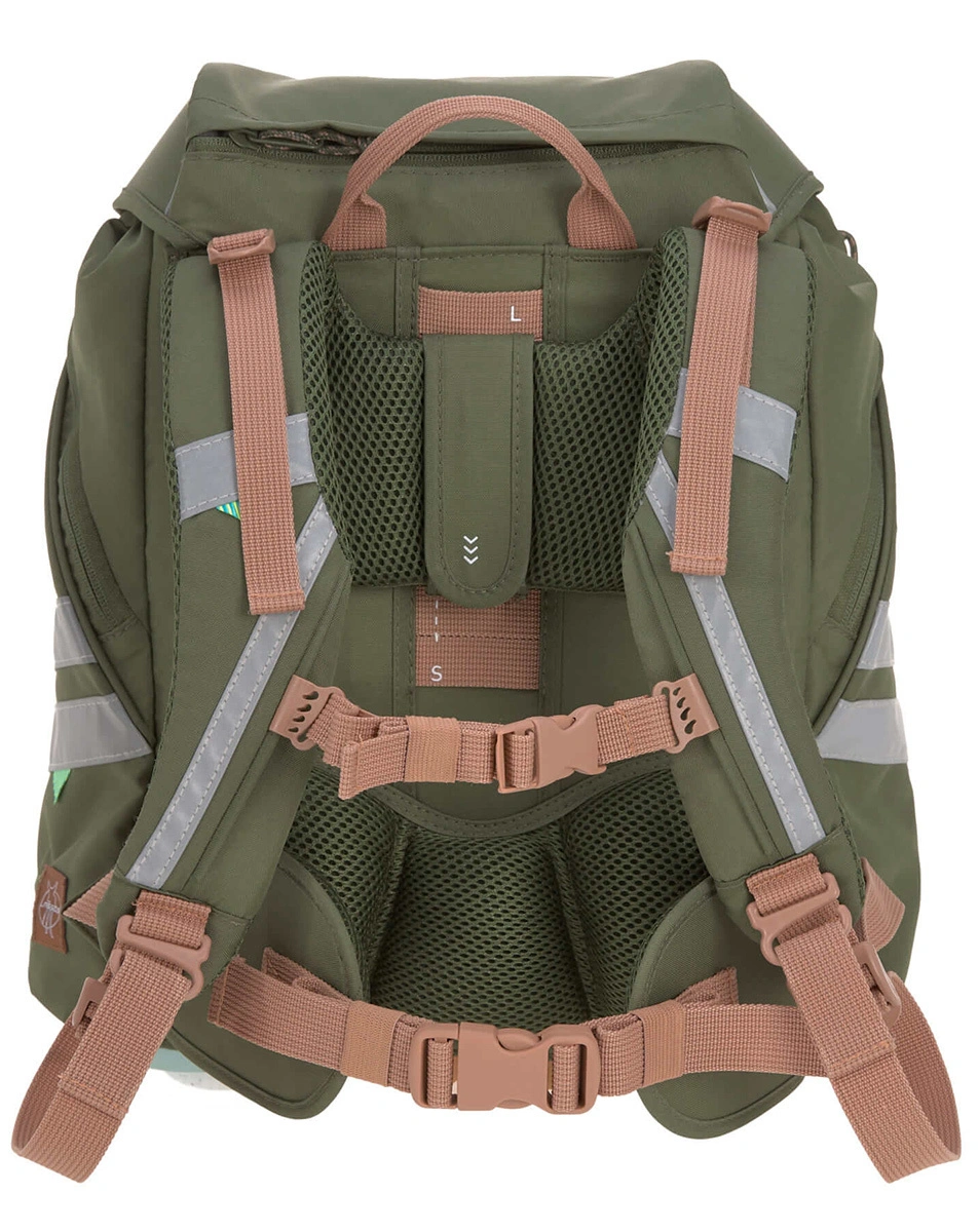 Schulranzen-Set UNIQUE (30x25x40) 9-teilig in olive
