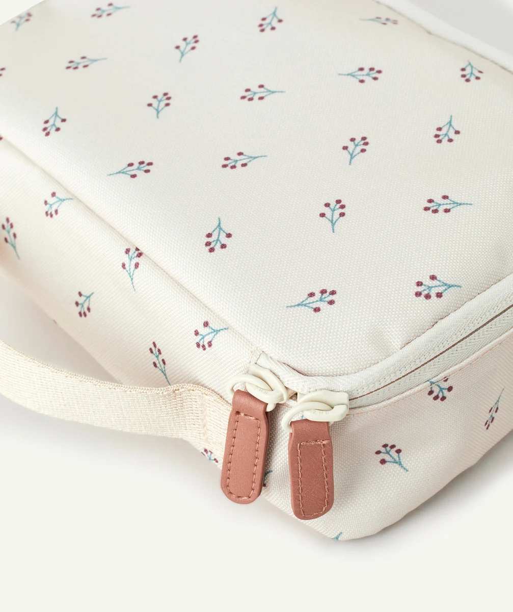 FRESKSAC ISOTHERME BLANC CASSÉ IMPRIMÉ FLEURI EN PLASTIQUE RECYCLÉ