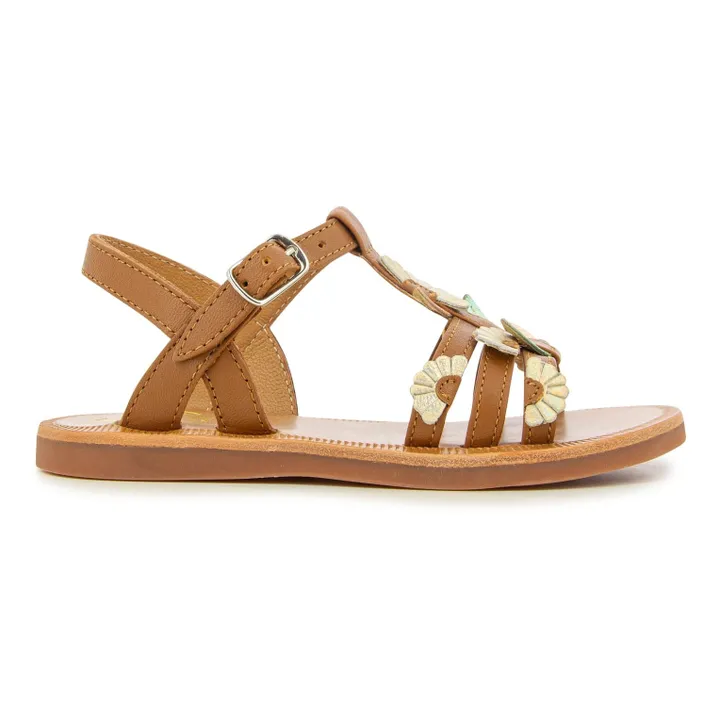 Pom d'Api Sandales Plagette Multi Daisy | Camel