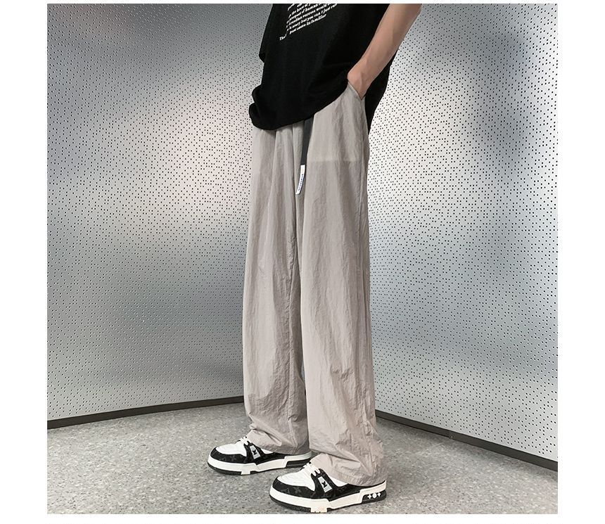 emeisa - Effen trainingsbroek met rechte pijpen en elastische taille