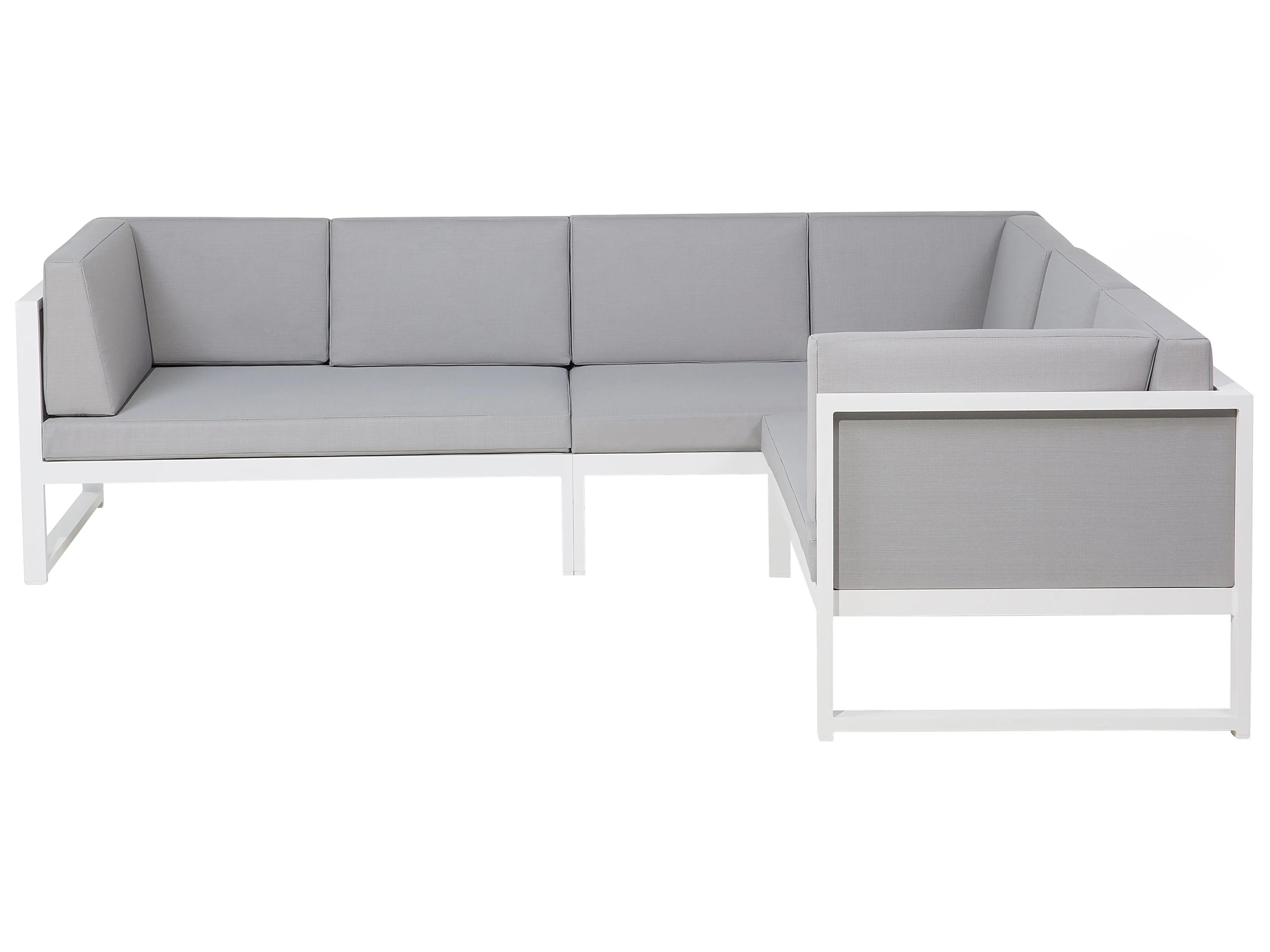 Tuin hoekloungeset met tafel 6-zits CASTELLA linkszijdig Metaal Grijs